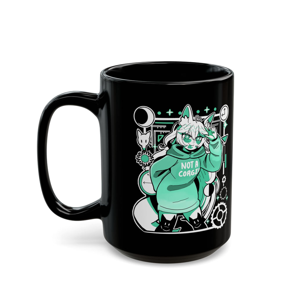 'Not a Corgi' Black Ceramic Mug (11oz/15oz)