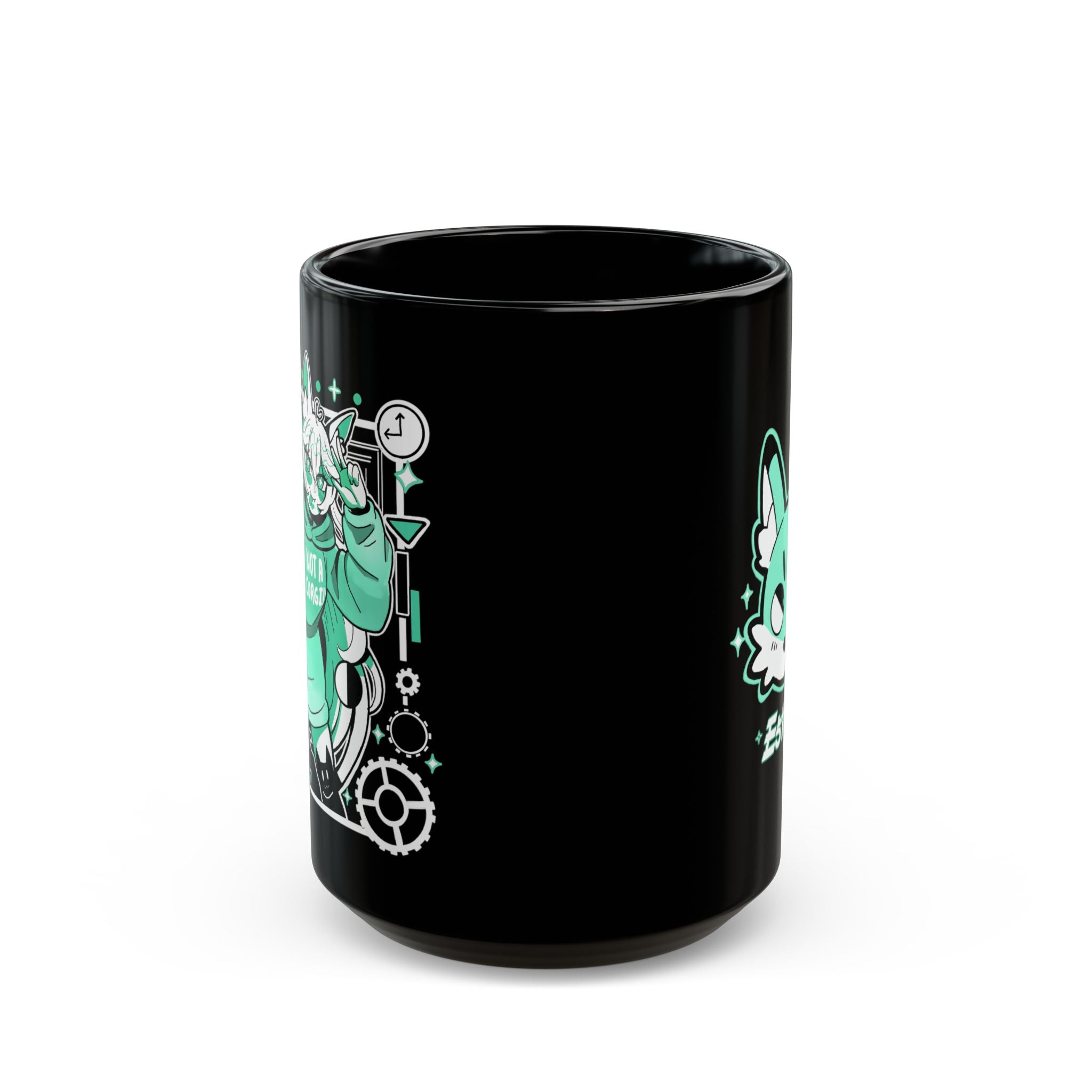 'Not a Corgi' Black Ceramic Mug (11oz/15oz)