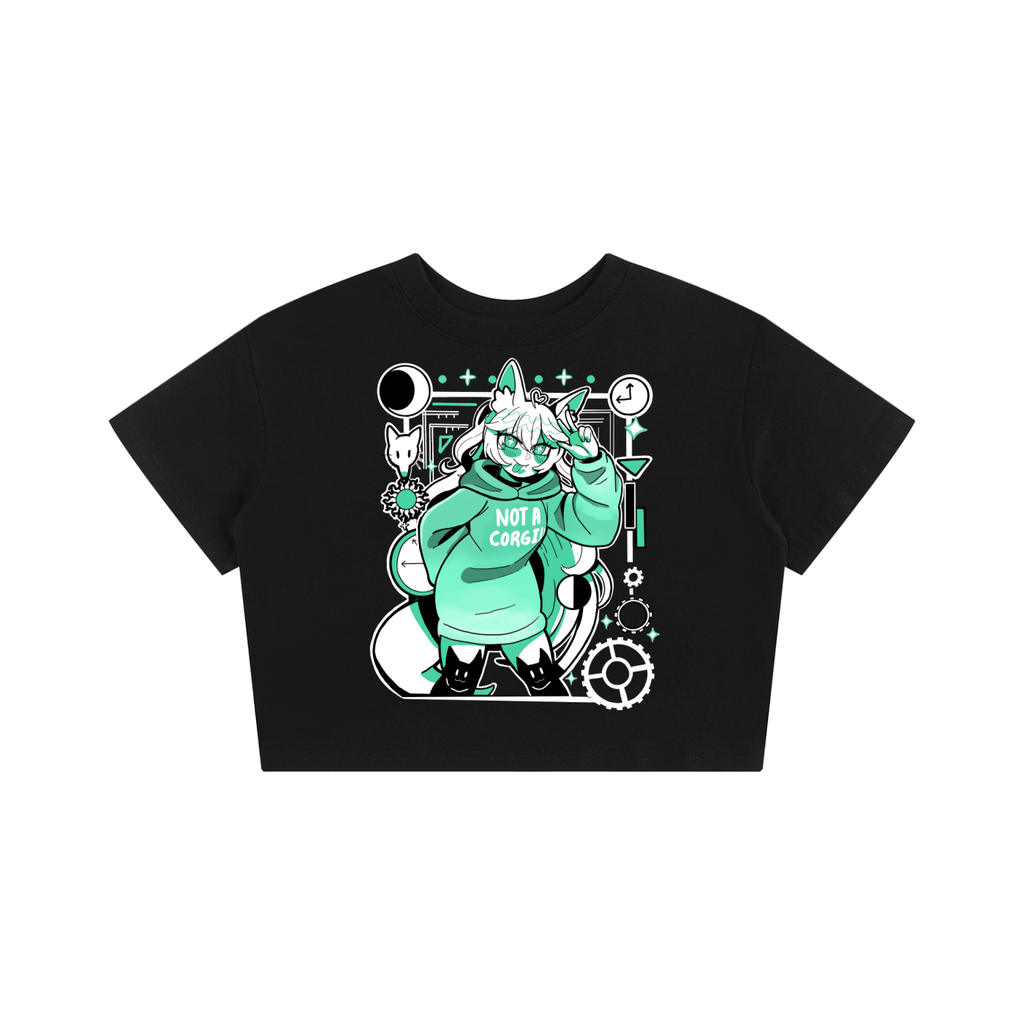 'Not a Corgi' Front Print Crop Top