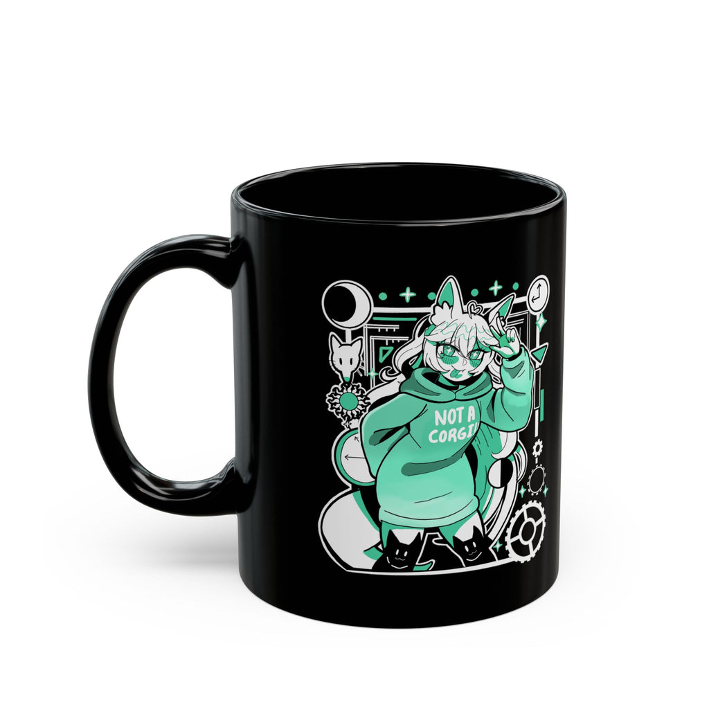 'Not a Corgi' Black Ceramic Mug (11oz/15oz)